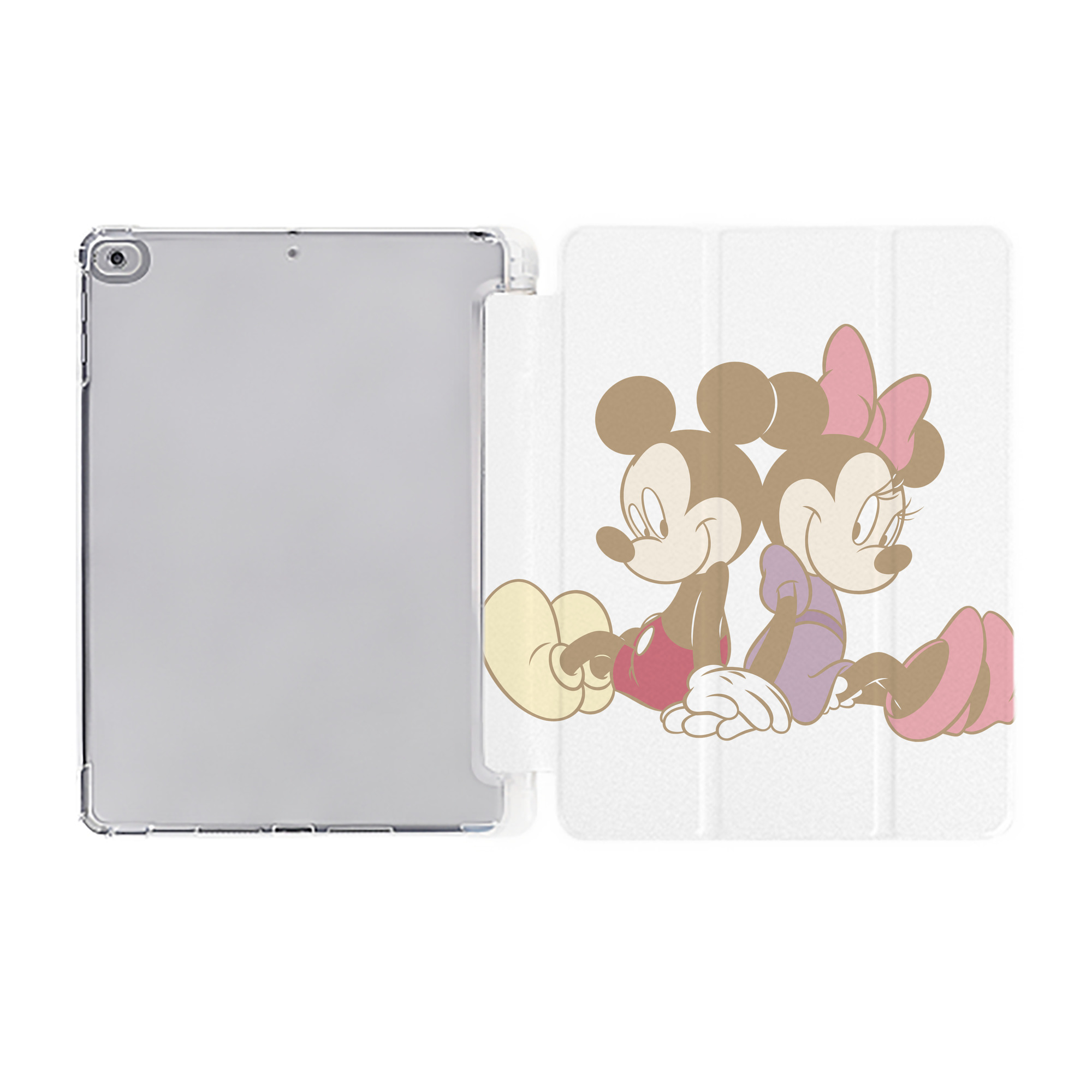 （画像用） ミッキーマウス Mickey Mouse IPad ケース ペン収納付き 三つ折りスタンド PUレザー×シリコン 対応機種9.5/10.5/10.9インチ